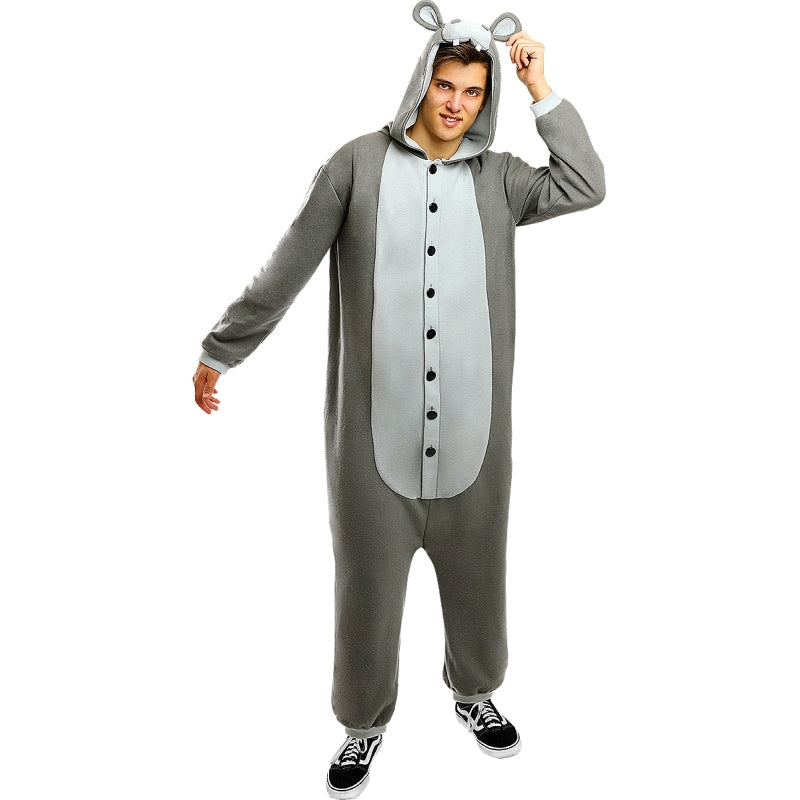 Disfraz de Pijama Hipopótamo Onesie adulto unisex Bis