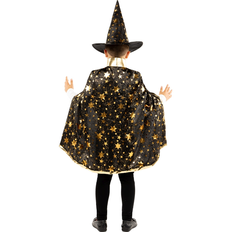 Disfraz de Mago con Estrellas para niño Espalda