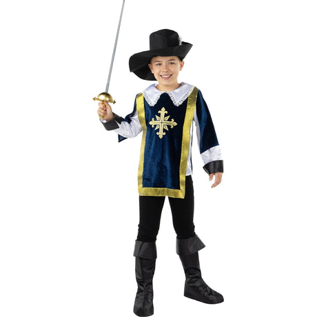 Disfraz de Mosquetero Azul para niño Bis