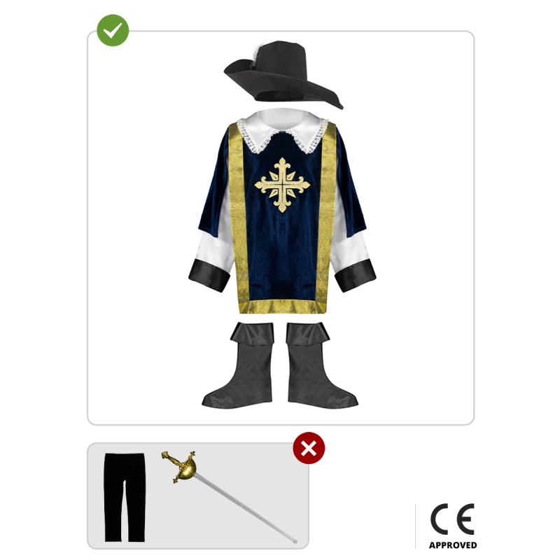 Disfraz de Mosquetero Azul para niño Contenido