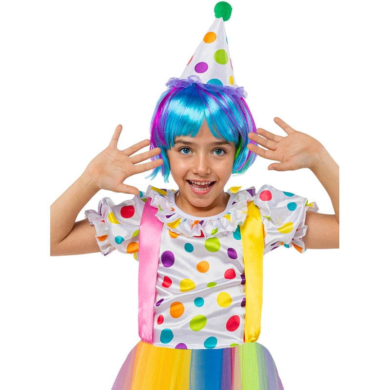 Disfraz de Payasa Tul Multicolor para niña Detalle