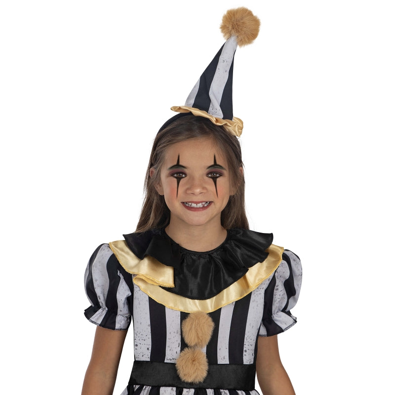 Disfraz de Payasa Terrorífica Deluxe para niña Detalle