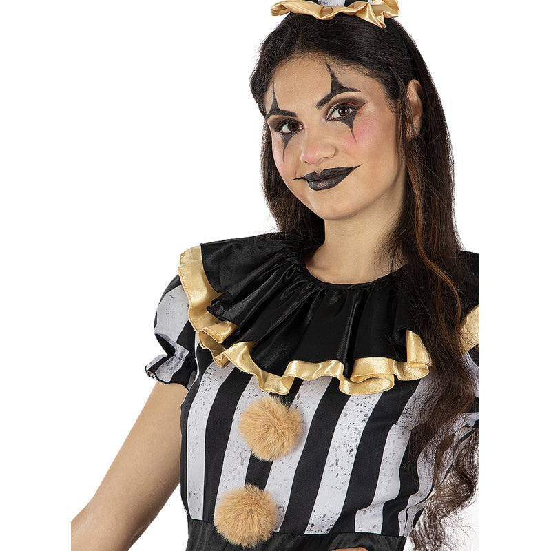 Disfraz de Payasa Macabra para mujer Detalle