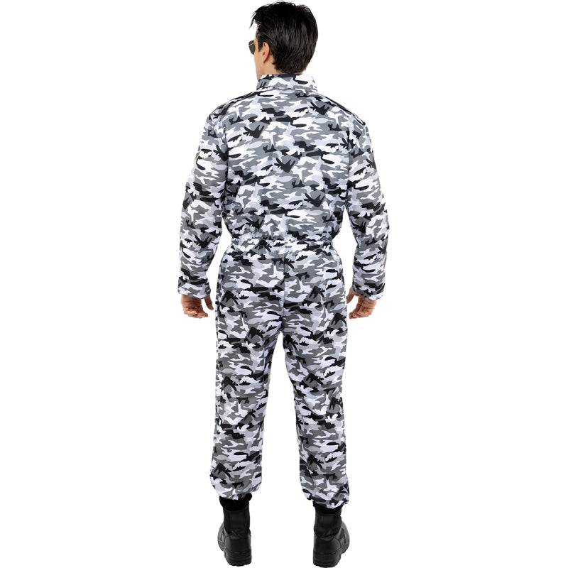 Disfraz de Piloto Caza Camuflaje para hombre Espalda