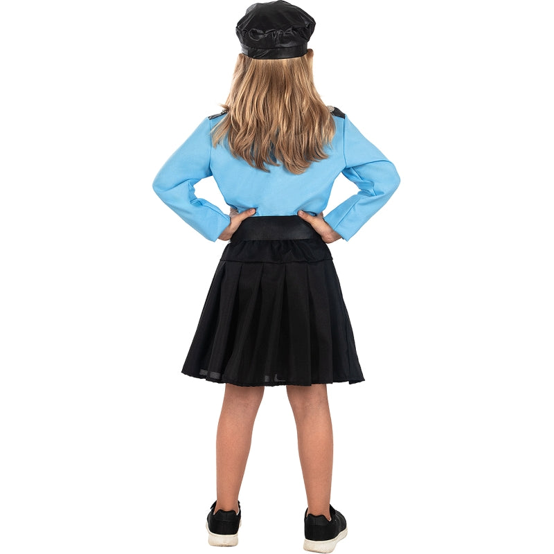 Disfraz de Policía Americana para niña Espalda