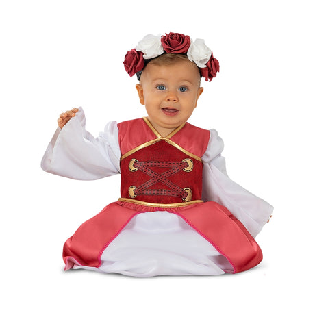 Disfraz de Princesa Medieval con flores para bebé