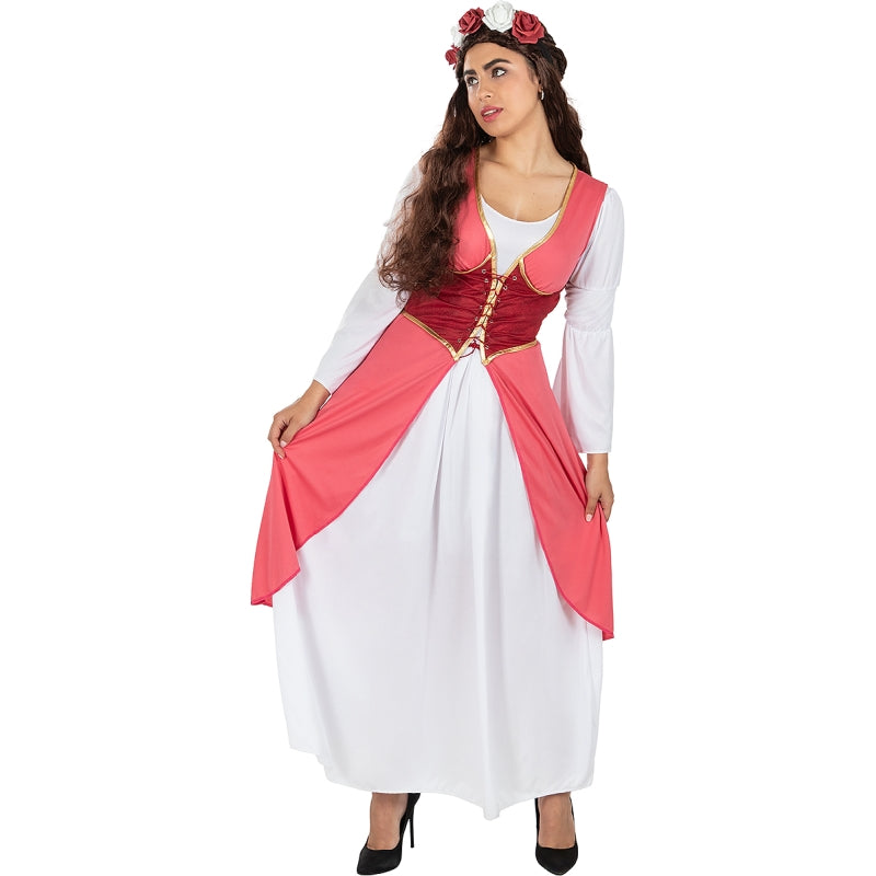 Disfraz de Princesa Medieval con Flores para mujer Perfil Talla Grande