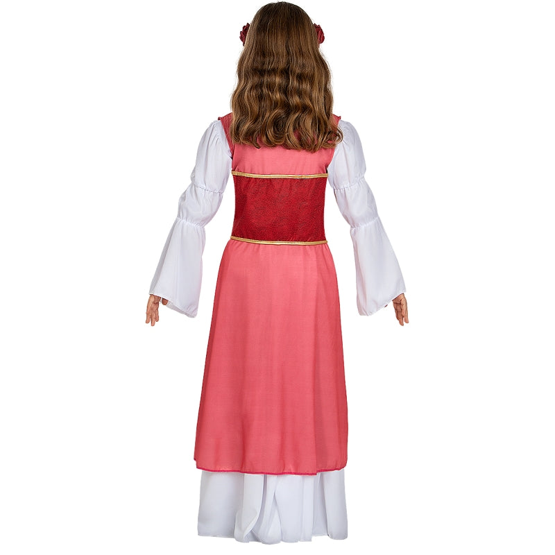Disfraz de Princesa Medieval con Flores para niña Espalda