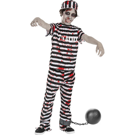 Disfraz de Prisionero Zombie Ensangrentado para niño Bis