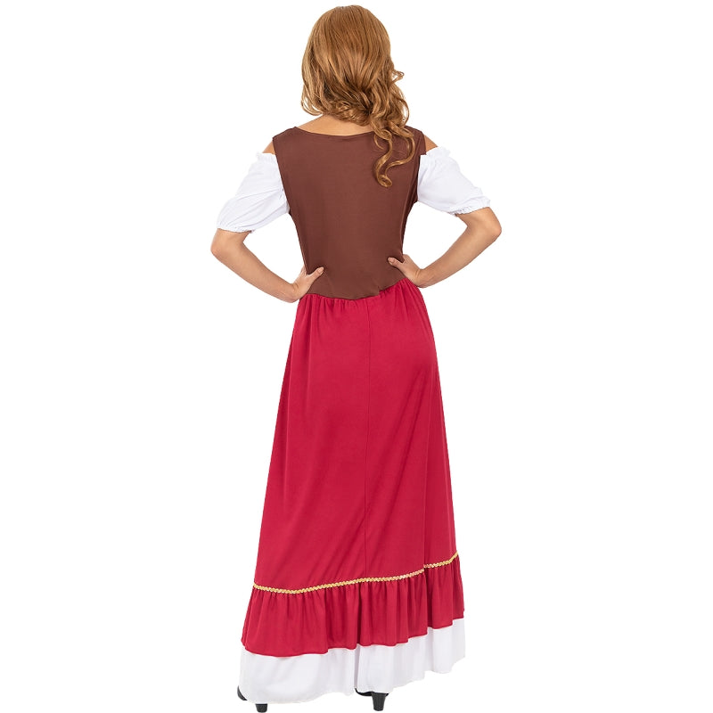 Disfraz de Tabernera Medieval Clásica para mujer Espalda