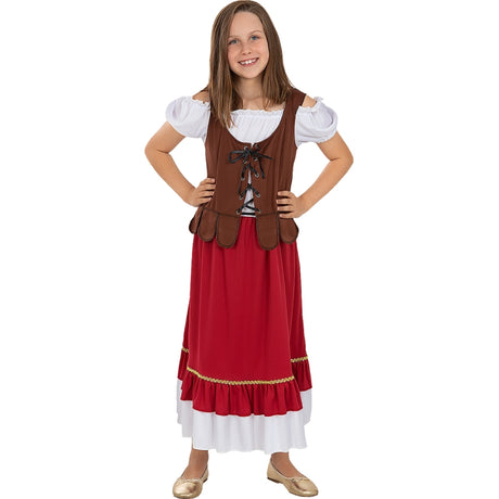 Disfraz de Tabernera Medieval clásica para niña Bis