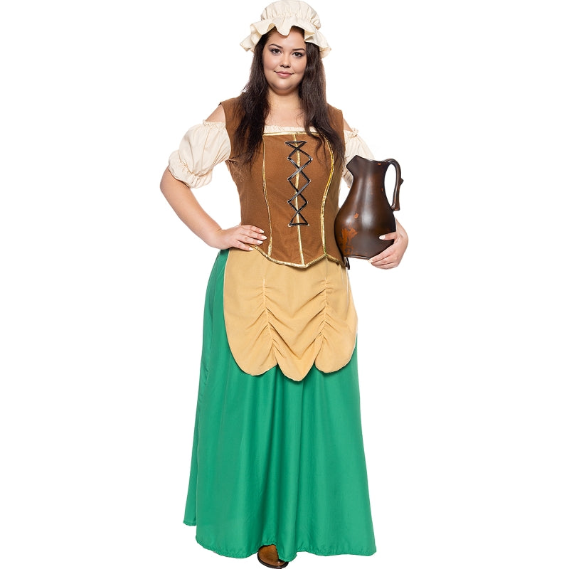 Disfraz de Tabernera época Medieval para mujer Talla Grande