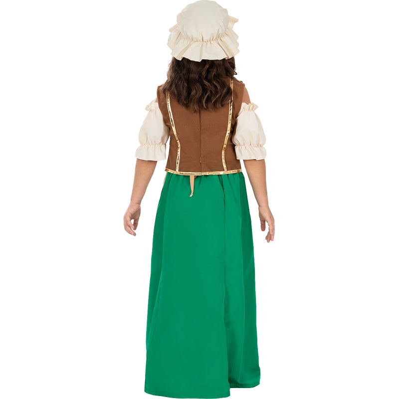 Disfraz de Tabernera Edad Media para niña Espalda