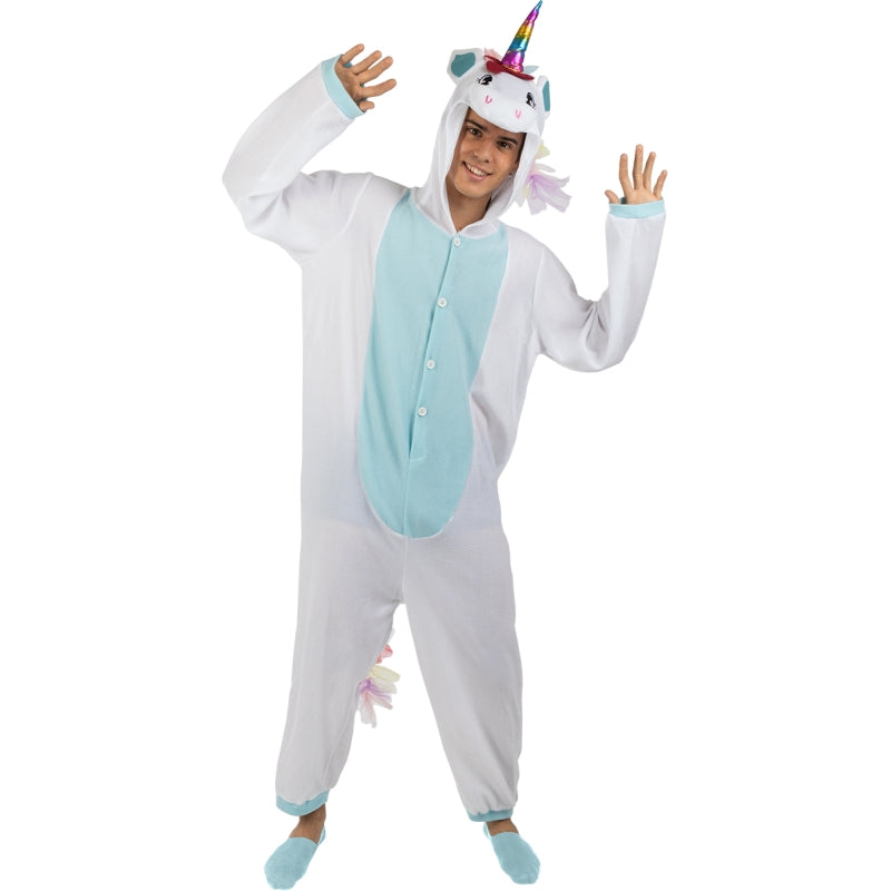 Disfraz de Unicornio Azul y Blanco Onesie adulto unisex Bis