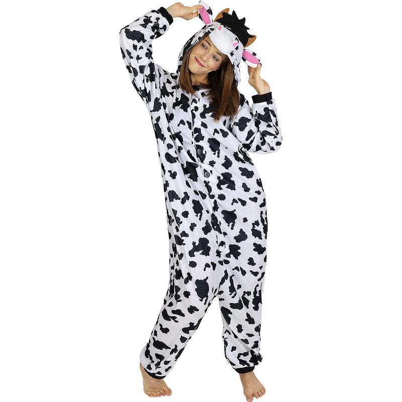 Disfraz de Pijama Vaca Onesie adulto unisex Perfil Bis