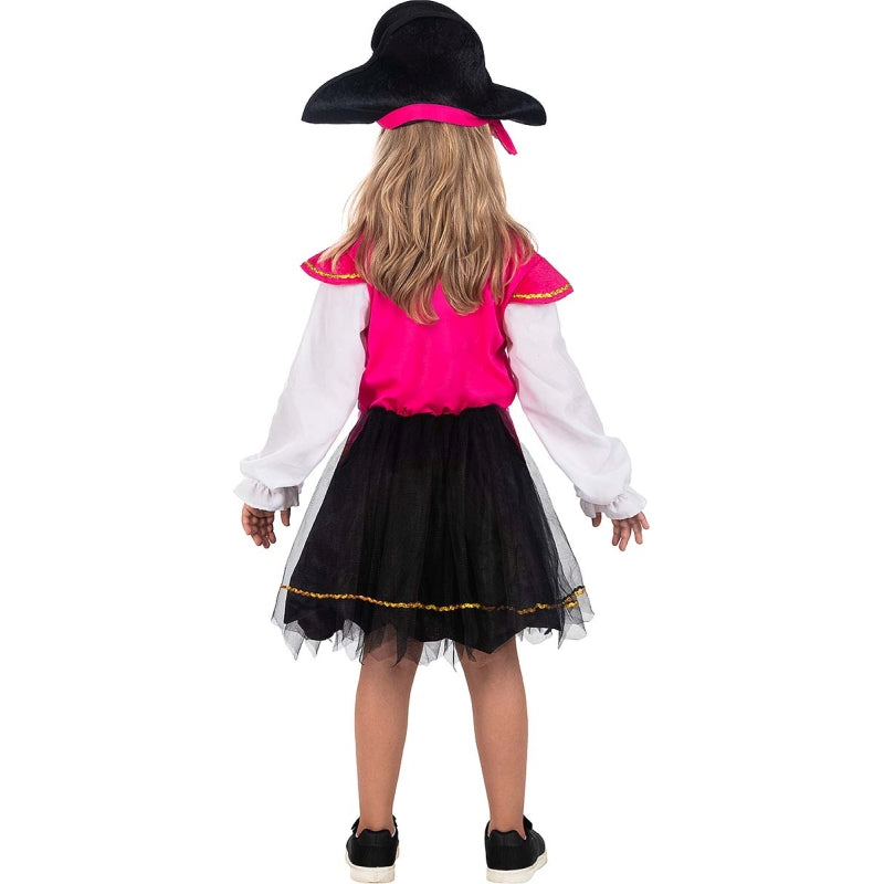 Disfraz de Pirata Rosa con Tul para niña Espalda