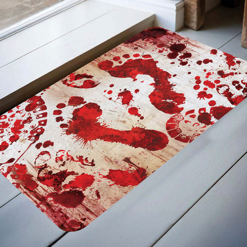 Felpudo pisadas ensangrentadas