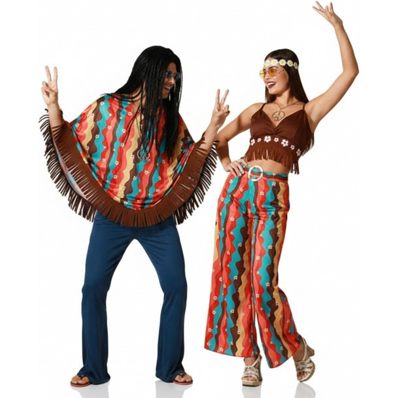 Hippies Erwachsene Paarkostüm für Erwachsene