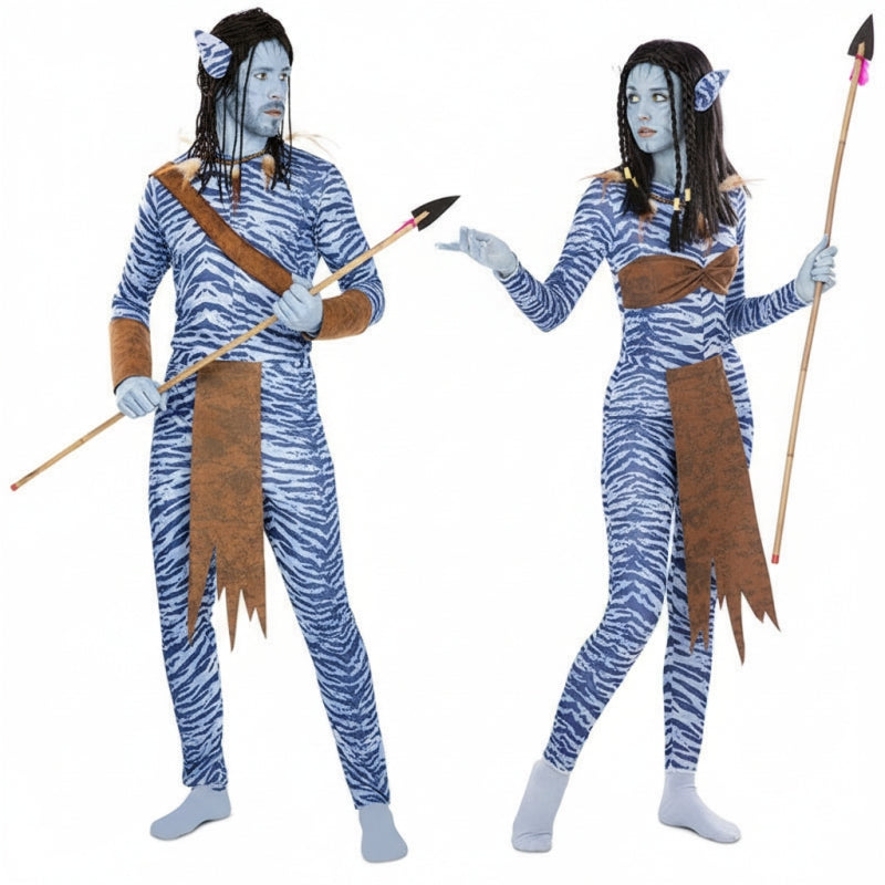 Dschungelkrieger - Avatar Paarkostüm für Erwachsene