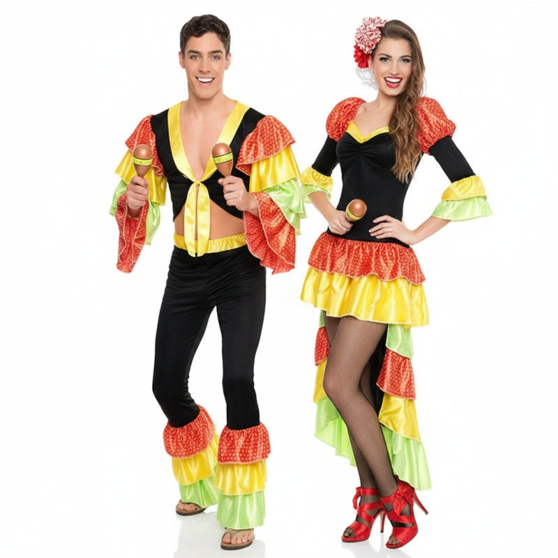 Rumba-Tänzer Maracas Paarkostüm für Erwachsene