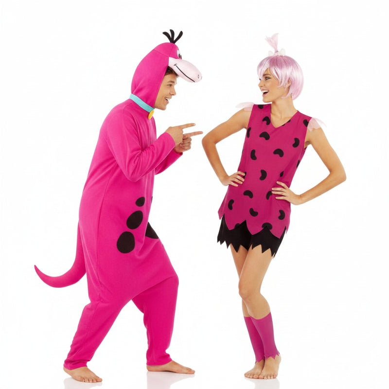 Dino und Pebbles von Familie Feuerstein Paarkostüm für Erwachsene