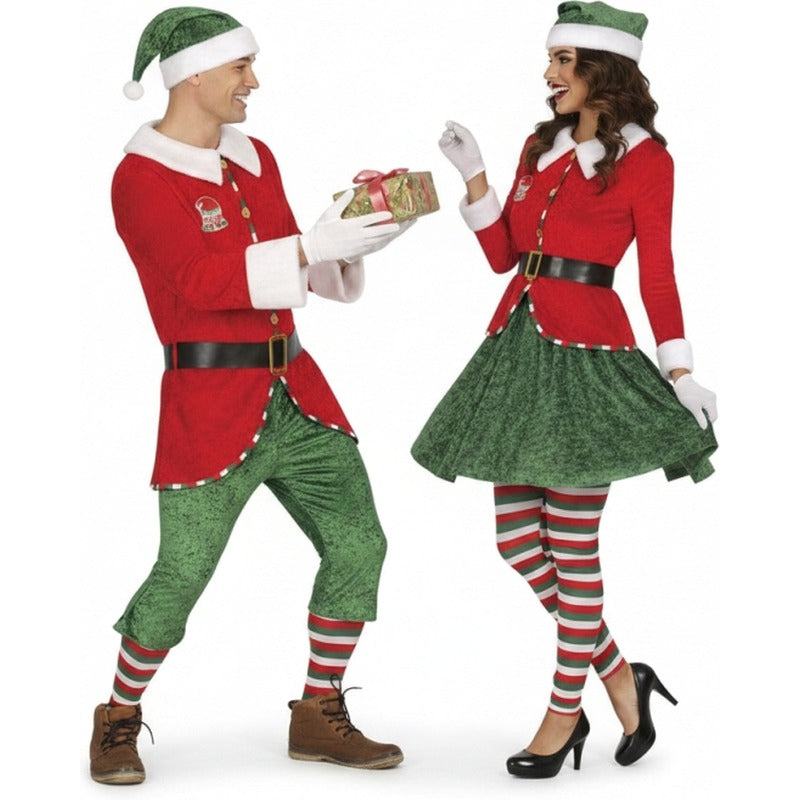 Weihnachtselfen Frohe Weihnachten Paarkostüm für Erwachsene