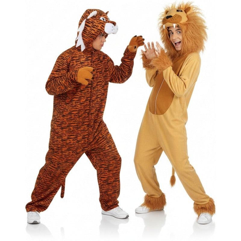 Tiger und Wilder Löwe Paarkostüm für Erwachsene