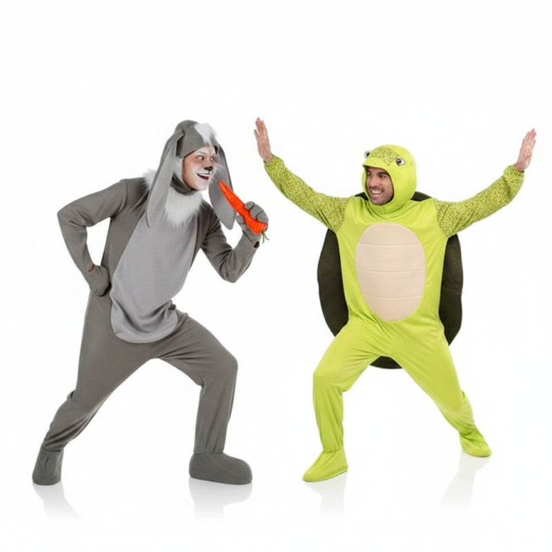 Fabel Der Hase und die Schildkröte Paarkostüm für Erwachsene