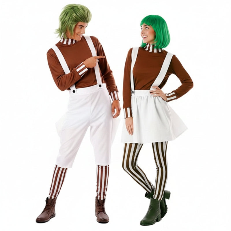 Oompa-Loompas Paarkostüm für Erwachsene