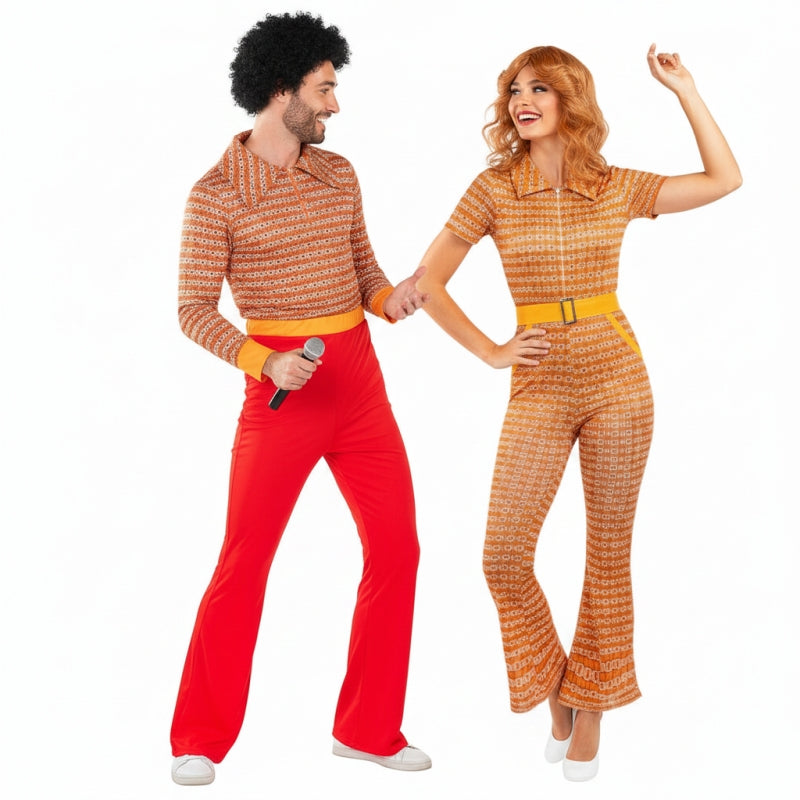 Disco Dancer 70er Jahre Paarkostüm für Erwachsene