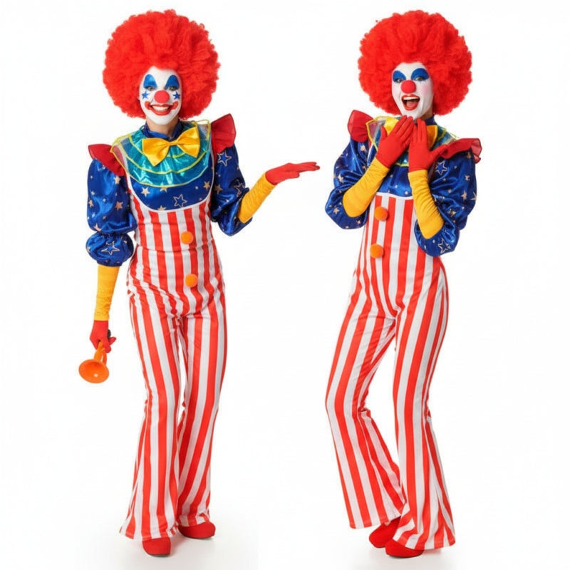 Amerikanische Clowns Paarkostüm für Erwachsene