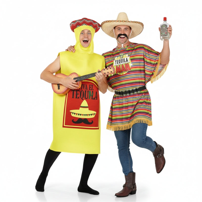 Tequila-Flasche und Tequila-Mann Kostümset