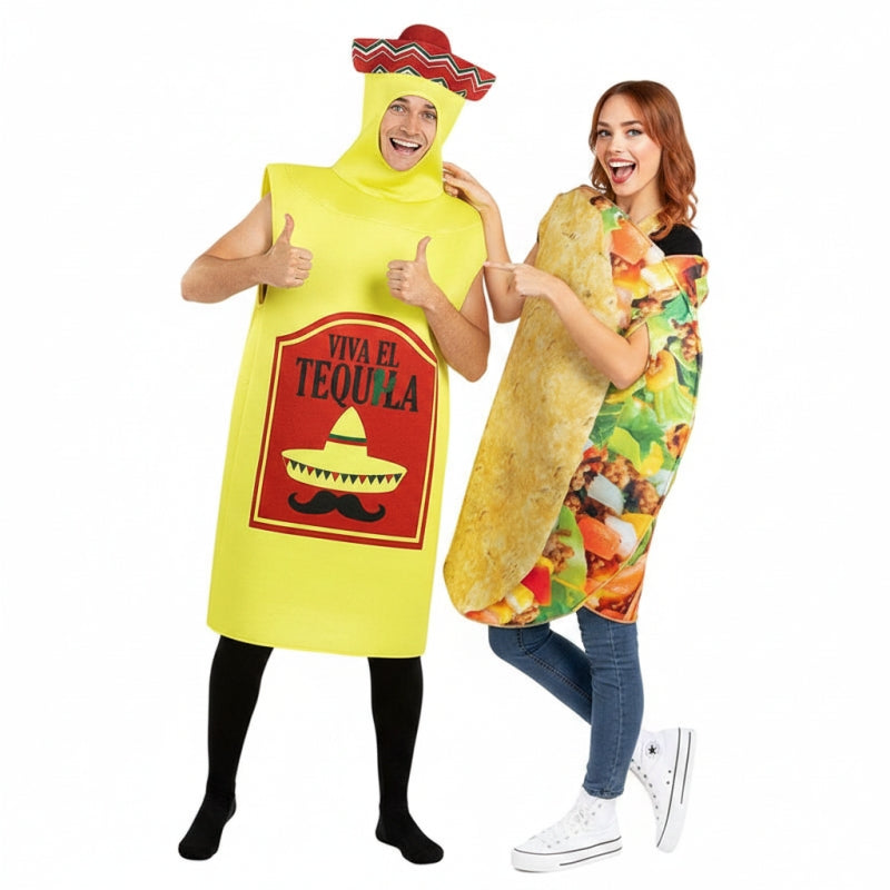 Tequila und Mexikanisches Taco Paar