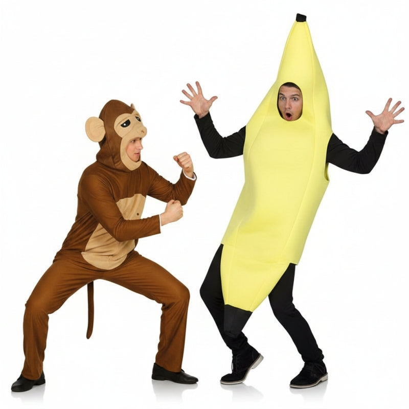 Affe und Banane Paarkostüm für Erwachsene