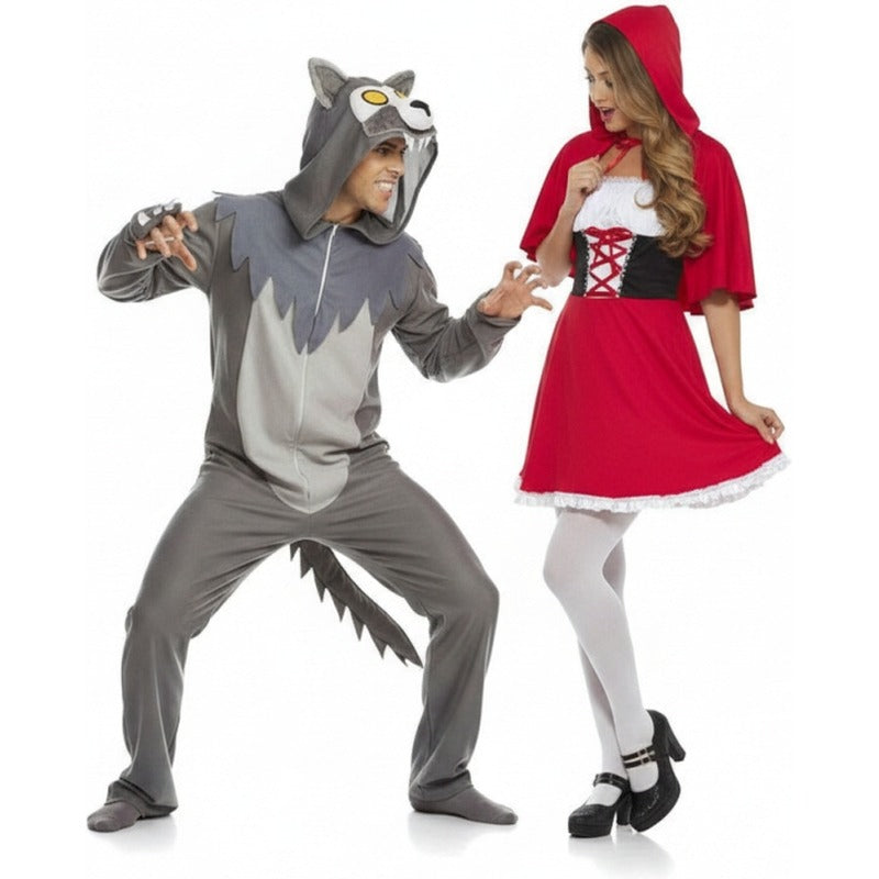 Böser Wolf und Rotkäppchen Paarkostüm für Erwachsene