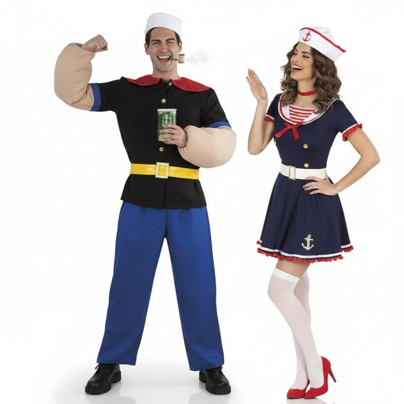 Popeye - Sexy Seefahrt Paarkostüm für Erwachsene