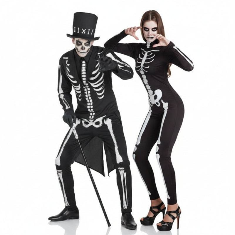 Skelette Halloween Paarkostüm für Erwachsene