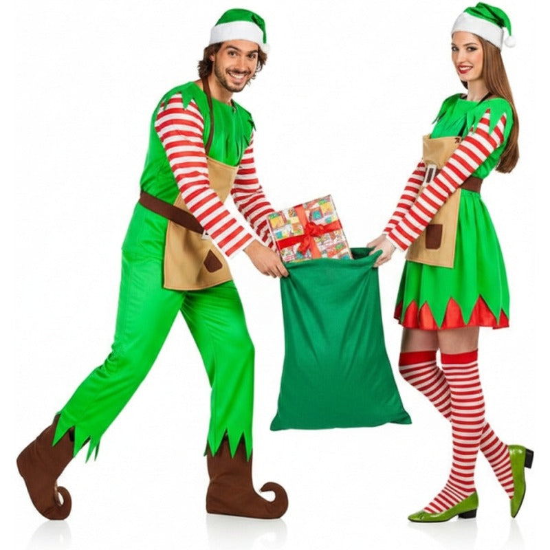 Weihnachtselfen Paarkostüm für Erwachsene