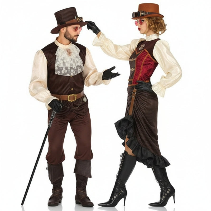 Viktorianischer Steampunk Paarkostüm für Erwachsene