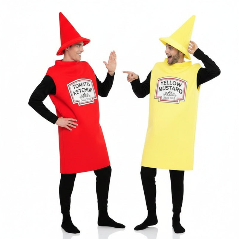 Ketchup und Senf Paarkostüm für Erwachsene