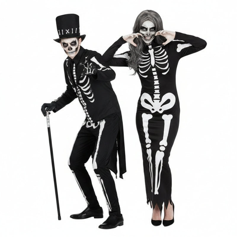 Elegante Skelette Paarkostüm für Erwachsene