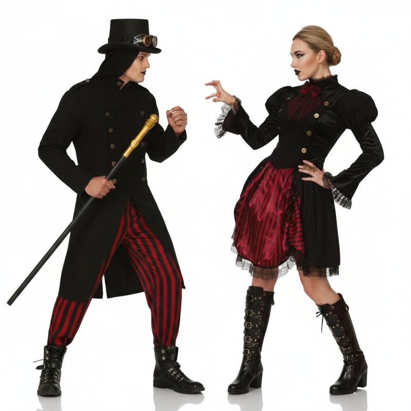 Steampunk-Vampire Paarkostüm für Erwachsene