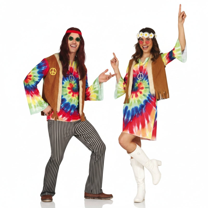 Hippies Boho Paarkostüm für Erwachsene