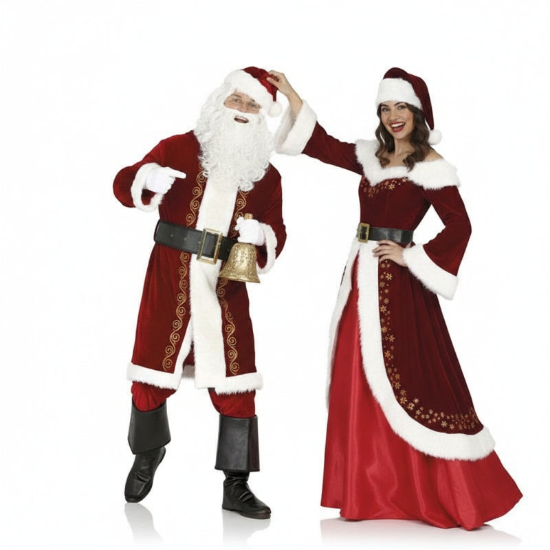 Weihnachtsmann Deluxe Paarkostüm für Erwachsene