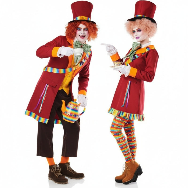 Verrückte Regenbogenhüte Paarkostüm für Erwachsene