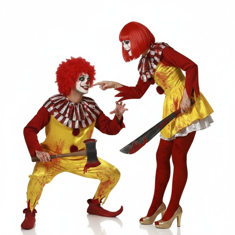 Blutige MacDonald Clowns Paarkostüm für Erwachsene