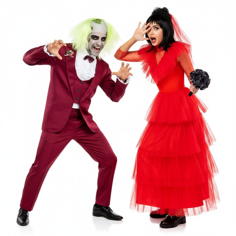 Lottergeist Beetlejuice Paarkostüm für Erwachsene