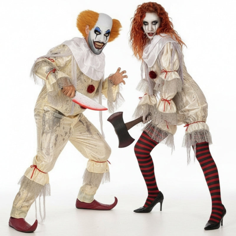 Blutige Clowns Paarkostüm für Erwachsene