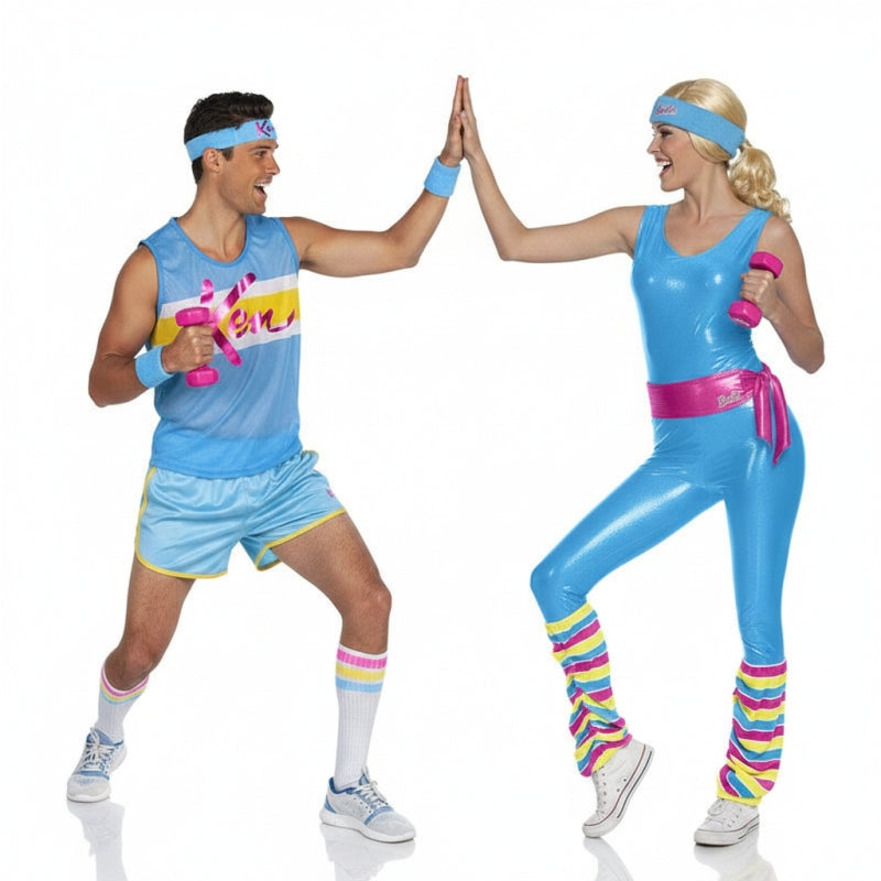Barbie- und Ken-Sportler Paarkostüm für Erwachsene