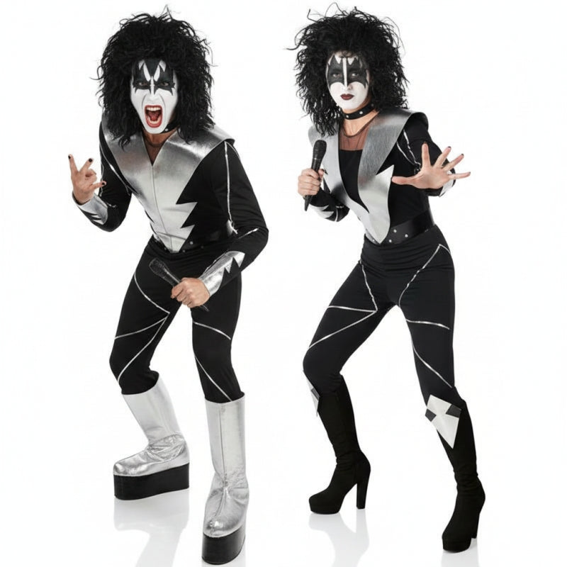 Rocker der Band Kiss Paarkostüm für Erwachsene